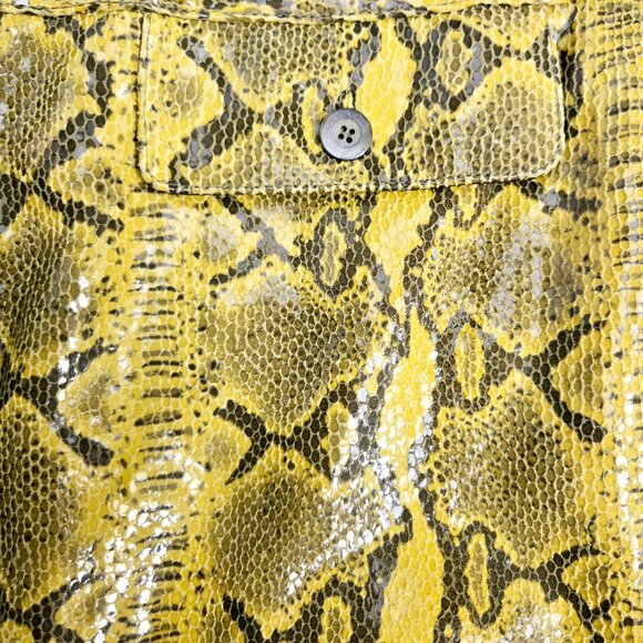 3 For 35 🙌🌼 Vintage Carlisle Y2K Suede Yellow Snakeskin Midi Skirt – Pockets - Picture 6 of 8